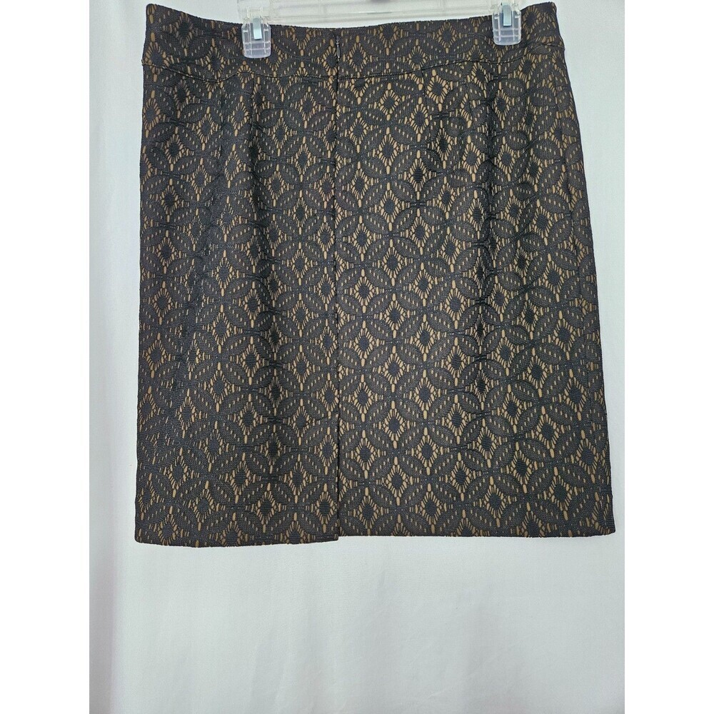 Ann Taylor Loft Size 12 Women's Black Lace Overlay Eyelet Pencil Skirt